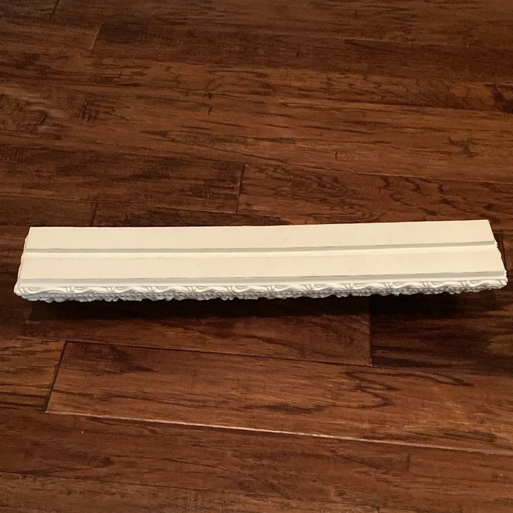 Decorative White Crown Molding Picture Ledge
